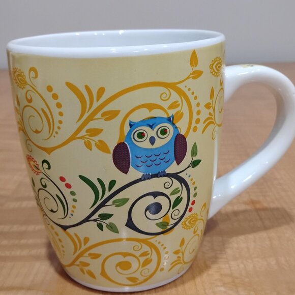 Debra Valencia Blue Harbor Collection Multi Color XL 24 Fl Oz Coffee Mug Owl - Picture 3 of 6